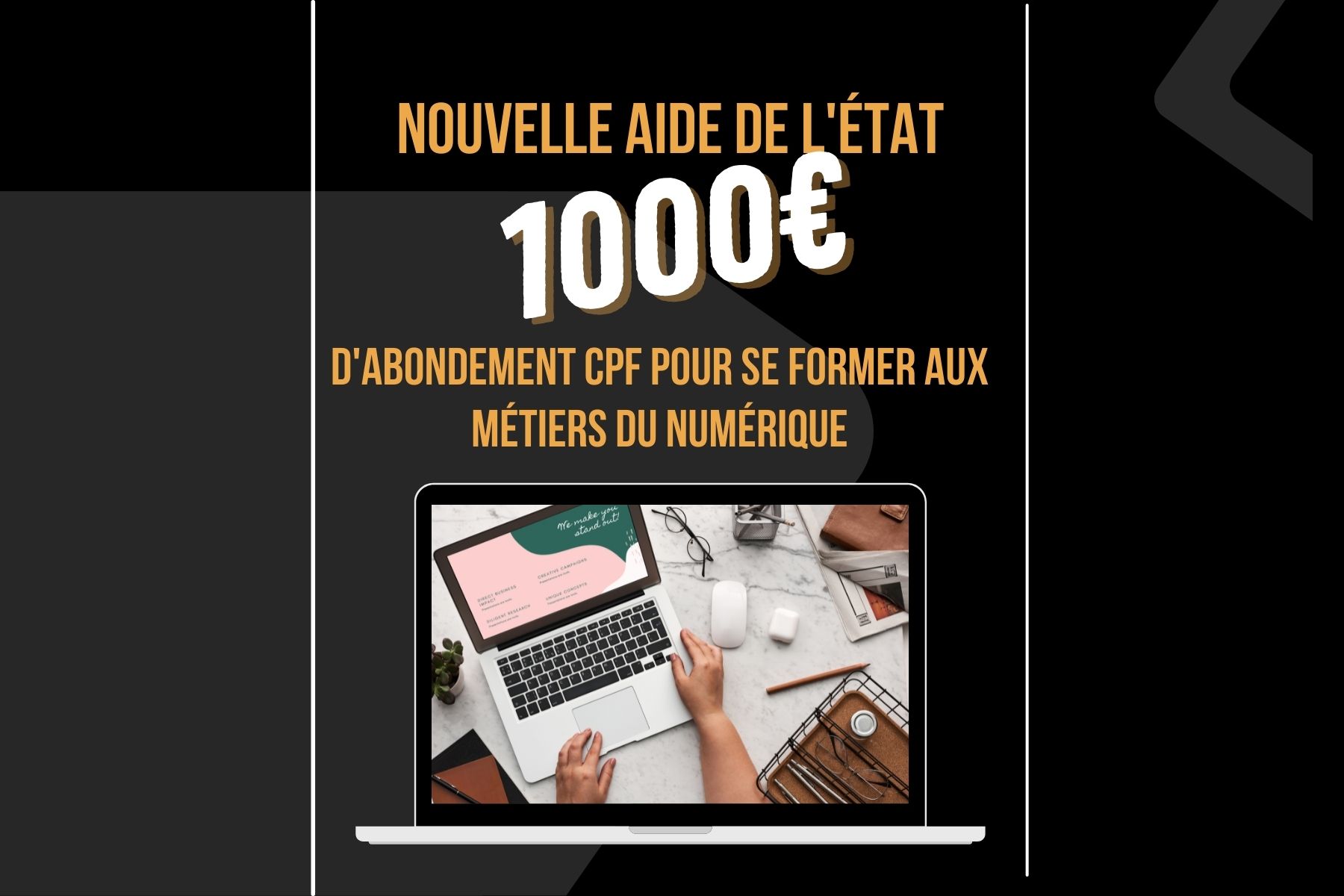 Article Formation aux métiers du numérique : Bénéficiez d’une aide de l’Etat de 1000€ !
